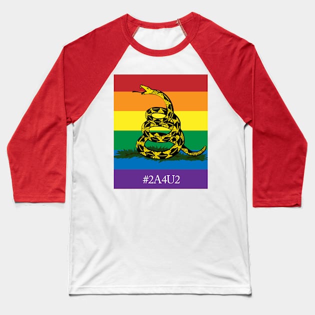 Rainbow Gadsden 2A4U2 Baseball T-Shirt by Operation Blazing Sword